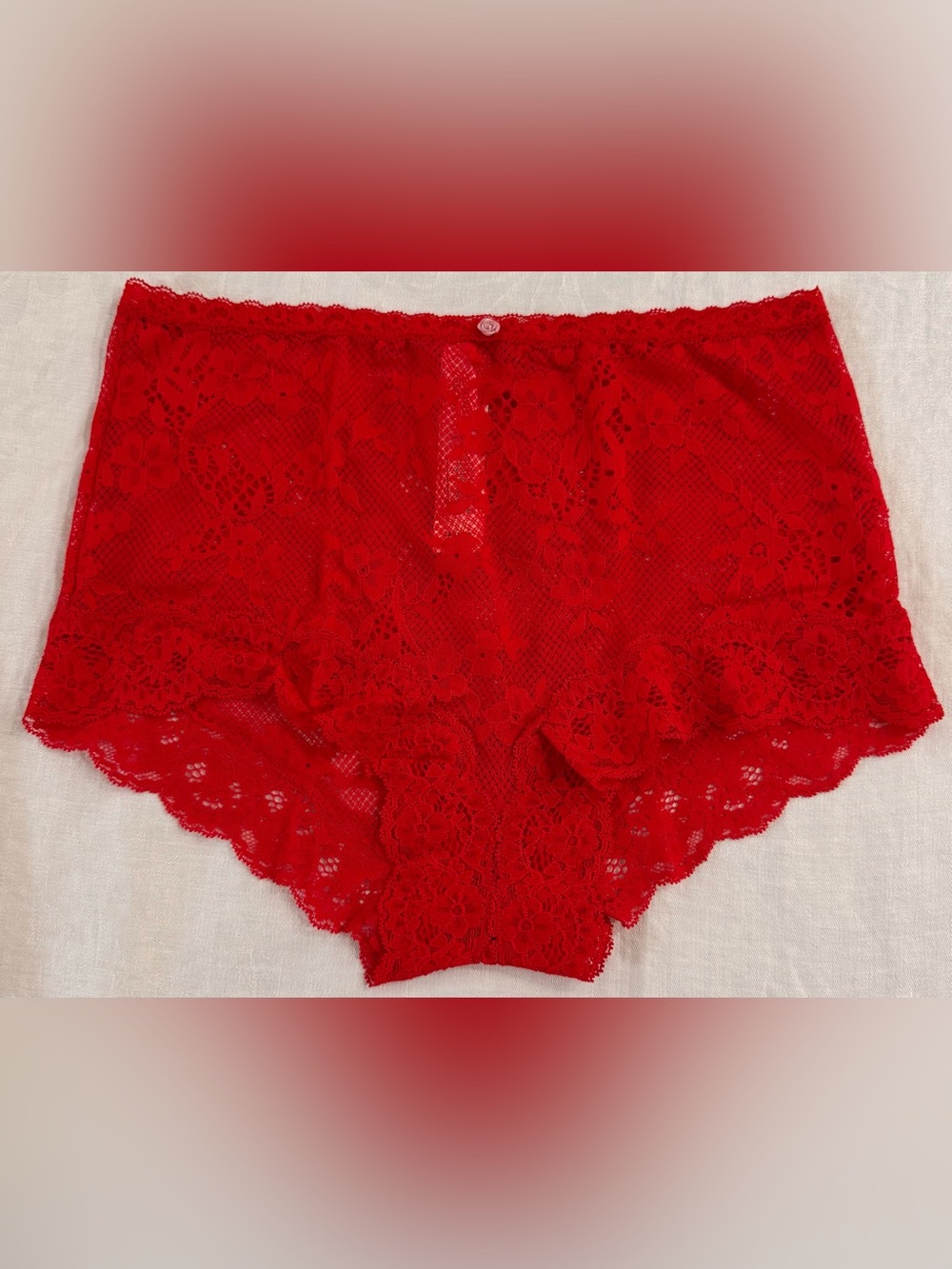 Victoria's Secret NWT Dream Angels Red Lace Boy Short Panty M